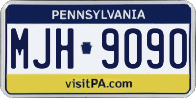 PA license plate MJH9090