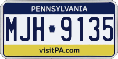 PA license plate MJH9135