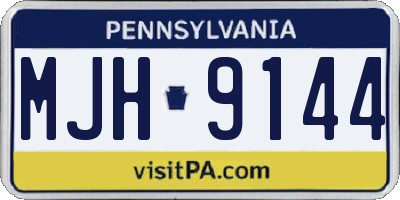 PA license plate MJH9144