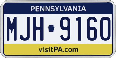 PA license plate MJH9160