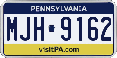 PA license plate MJH9162