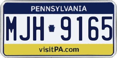 PA license plate MJH9165