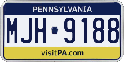 PA license plate MJH9188