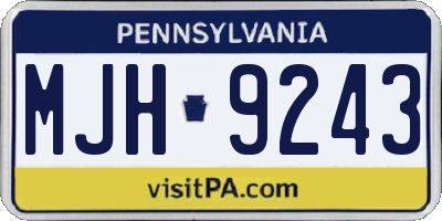 PA license plate MJH9243