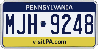 PA license plate MJH9248