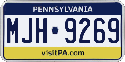 PA license plate MJH9269