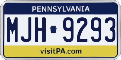 PA license plate MJH9293
