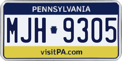 PA license plate MJH9305