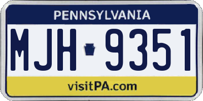 PA license plate MJH9351
