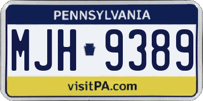 PA license plate MJH9389