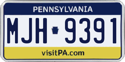 PA license plate MJH9391