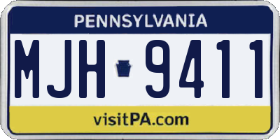 PA license plate MJH9411