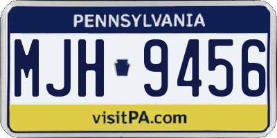 PA license plate MJH9456