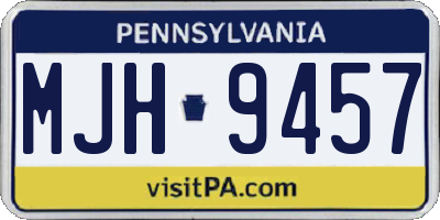 PA license plate MJH9457