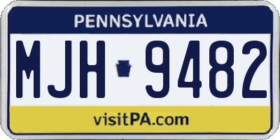 PA license plate MJH9482