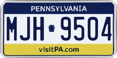 PA license plate MJH9504