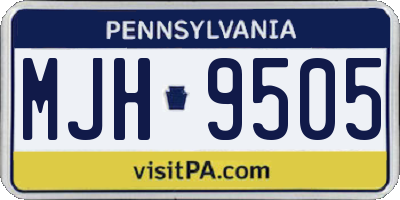 PA license plate MJH9505