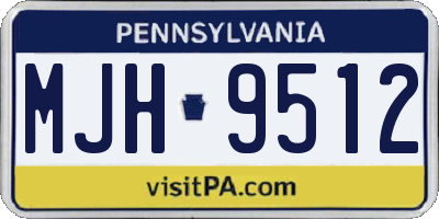 PA license plate MJH9512