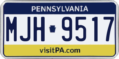PA license plate MJH9517