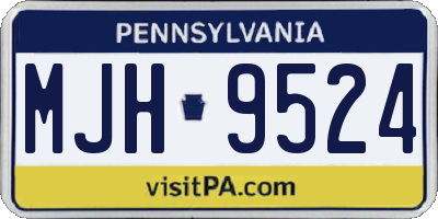 PA license plate MJH9524