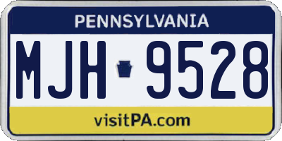 PA license plate MJH9528