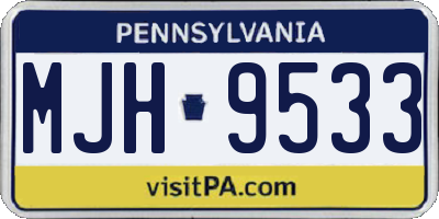 PA license plate MJH9533
