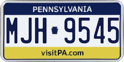 PA license plate MJH9545