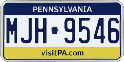 PA license plate MJH9546