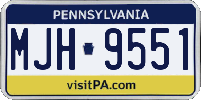 PA license plate MJH9551