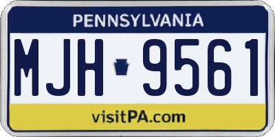PA license plate MJH9561