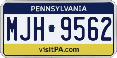 PA license plate MJH9562
