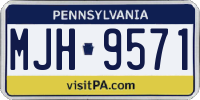 PA license plate MJH9571