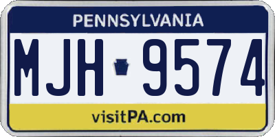 PA license plate MJH9574