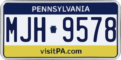 PA license plate MJH9578