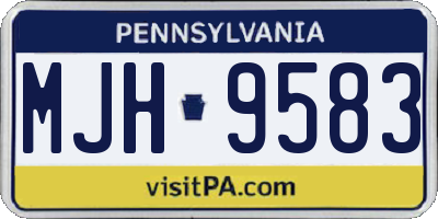 PA license plate MJH9583