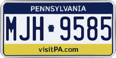 PA license plate MJH9585