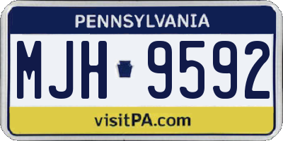 PA license plate MJH9592