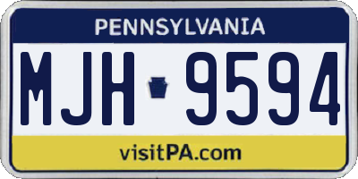 PA license plate MJH9594