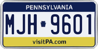 PA license plate MJH9601