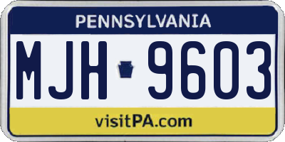 PA license plate MJH9603