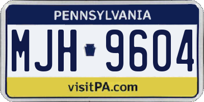PA license plate MJH9604