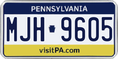 PA license plate MJH9605