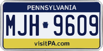 PA license plate MJH9609