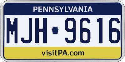PA license plate MJH9616