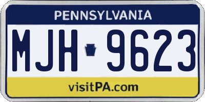 PA license plate MJH9623