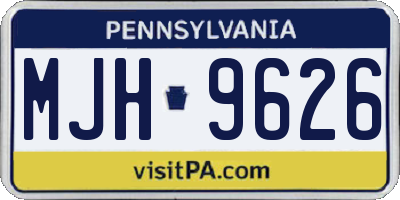 PA license plate MJH9626