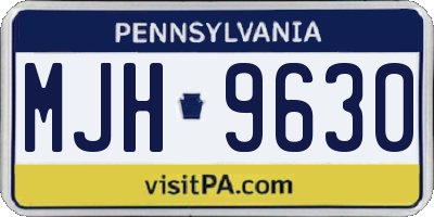 PA license plate MJH9630