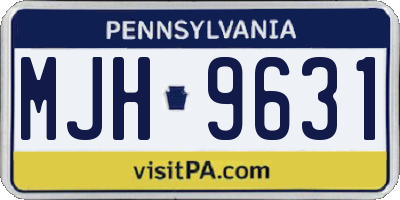 PA license plate MJH9631
