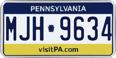 PA license plate MJH9634