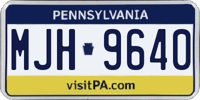 PA license plate MJH9640